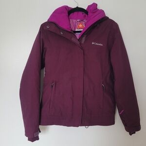 Columbia Omni Heat Womens Winter Jacket Size S Purple Hiking Snowboarding Ski